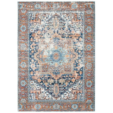 SAFAVIEH Aria Gligor Oriental Area Rug, Navy/Rust, 5'3" x 7'7"