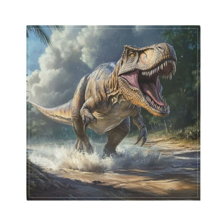 

Napkin Satin Napkin 20*20Inchx6 Kitchen Towel Dinner Plate Towel Decorative Towel Napkin Tea Towel Suitable For Kitchen Table Tyrannosaurus Ferocity