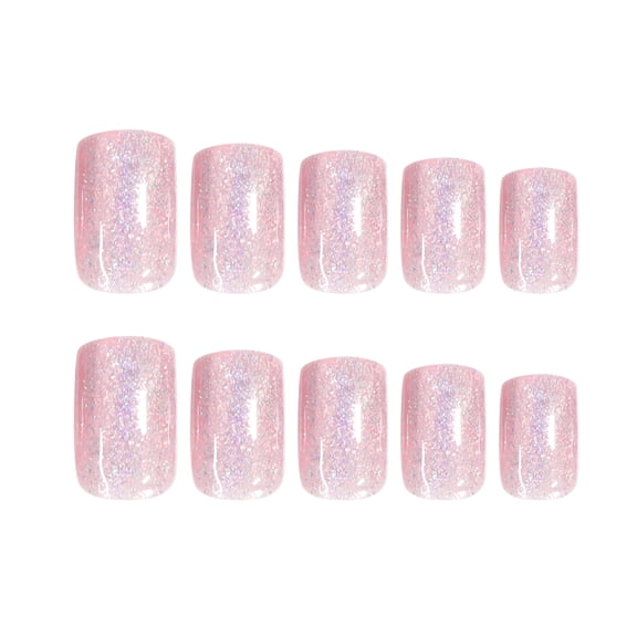 Nude Pink Aurora Cat Eye Press-On Nails, Viral Luxury False Nail Tips