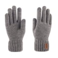 thumbnail image 4 of 2 guantes de lana tejidos para hombre, gruesos, para ciclismo al aire libre, además de guantes de invierno con pantalla táctil de terciopelo A, 4 of 5