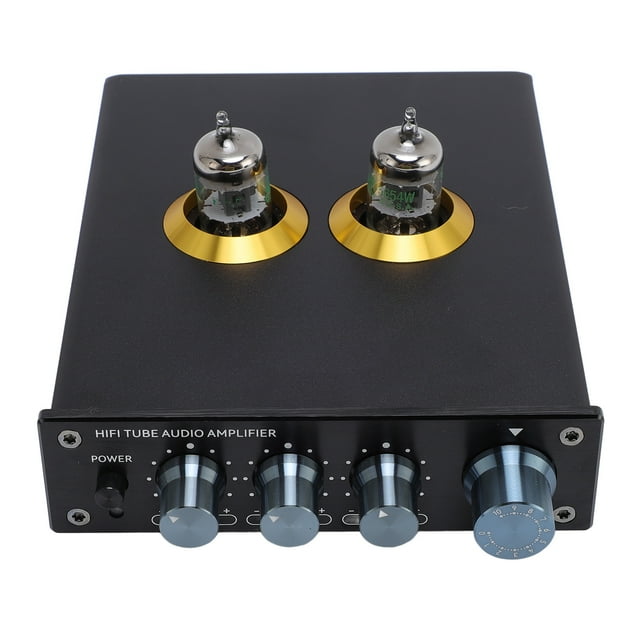 Preamplificador JWM5456 Tábos - Estéreo Hifi Eq 3 Bandas, Circuito Seguro y Bajo Ruido, Amplificación 5x Aluminio, Compatible 97% Amplificadores Tubos 6J1/GE5654 Reempplaces