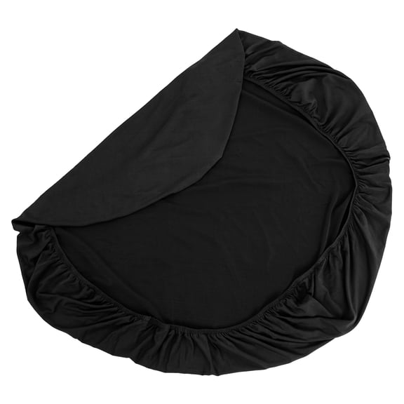 Homoyoyo Black Polyester Elastic Tablecloth for Party Use Simple Solid Color