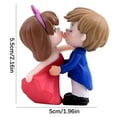 thumbnail image 3 of Cute Kissing Couple Doll Ornaments, 2-Piece Set, PVC Miniature Bride and Groom Figurines for Garden, Desk, Shelf Decor, Hand-Painted Wedding Cake Toppers, 3 of 9
