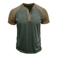 thumbnail image 4 of Blusa de Manga Corta de los Hombres Botones de Color Sólido Al Aire Libre Respirable Cuello Redondo, Sudadera Suelta Casual para Diario, 4 of 9