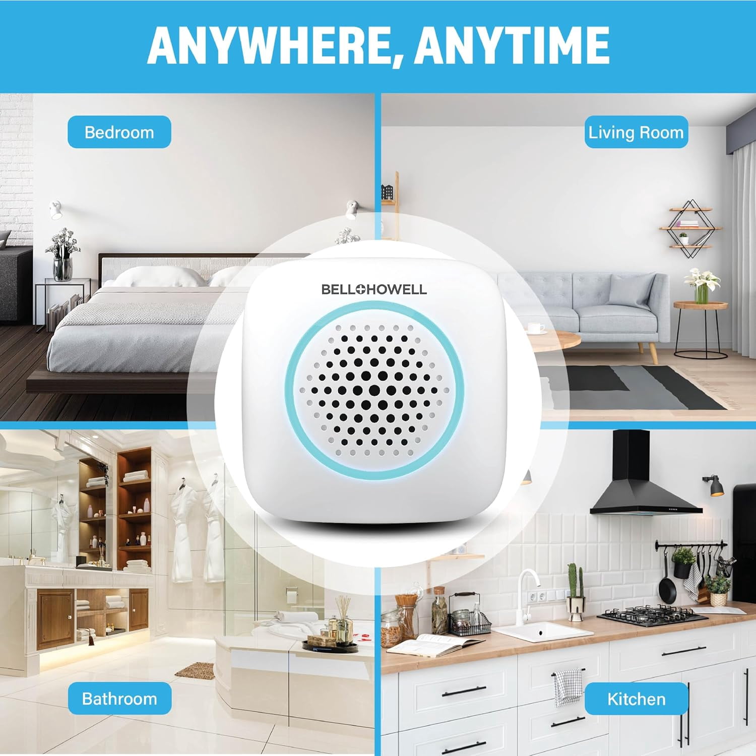 Bell+Howell Upgraded 2025 Ultrasonic Pest Repeller Indoor 6 Pk, Pest Repellent Ultrasonic Plug In, Mouse Repellent Indoor, Rodent Repellent, Pest Repellent Family & Pet Safe, 6 Pack