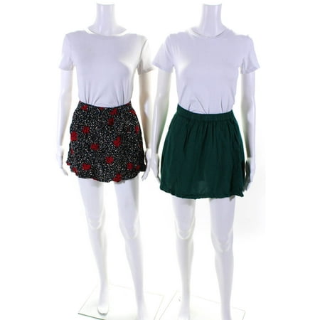 

Pre-owned|Cooperative Womens Mini Skirts Green Black Size Extra Small Lot 2