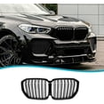 thumbnail image 2 of Kidney Grille Compatible for X5 G05 Radiator Grille XDrive40i XDrive50i XDrive45e M50i 2018 2019 2020 2021 2022 2023 Double Grilles Glossy Black, 2 of 7