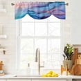 thumbnail image 4 of Tie Up Valances for Windows, Marble Blue Purple Adjustable Valance Curtains Window Treatment for Living Room, Ombre Modern Abstract Art Ink Painting Rod Pocket Kitchen Curtains & Drapes 54x18 Inch, 4 of 9