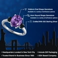 thumbnail image 2 of Gem Stone King 2.74 Ct Oval Purple Amethyst Black Onyx 925 Sterling Silver Ring, 2 of 6