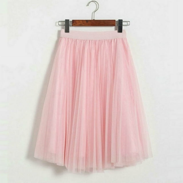 Femmes Filles Doux Doux Tutu Jupe Danse Fée Style Confortable Solide Tulle Maille Jupe Midi
