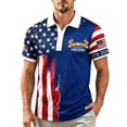 thumbnail image 4 of Homeyce 250th Anniversary Usa Polo Shirt Men Short Sleeve American Flag Graphic Golf Shirts 4th Of July Independence Day Polo T-Shirts Button Down 250 Years Of Liberty Patriotic Golf Shirts,Blue 2XL, 4 of 4