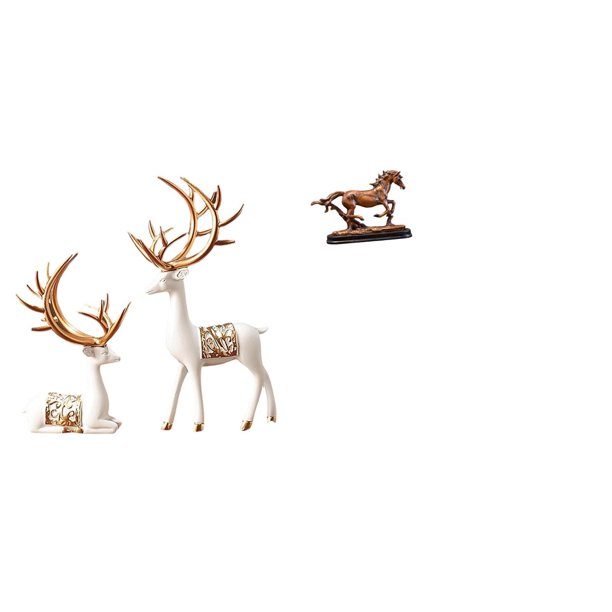 Escultura De Reno Europea, Figurita De Arte Coleccionable, Adorno De Arte, Estatua De Caballo Para Decoración De Escritorio, Estantería, Muebles De Sala De Estar, Decoración Del Hogar,