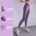 thumbnail image 5 of Pantalones de fitness para correr al aire libre con lijado y sensación desnuda, pantalones de yoga sin costuras con cadera de melocotón, grado de amor con traje de entrenamiento de, 5 of 5