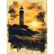 thumbnail image 1 of Qisvanset Framed Canvas Wall Art 12x16 Inch Lighthouse World Light Bible Sketch Poster Art, 1 of 5