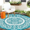 thumbnail image 2 of Aonewoe Round Outdoor Rugs 6Ft Waterproof Patio Plastic Straw Rug Reversible Camping Carpet Indoor Outdoor Area Rug for Patio,Deck,Balcony,Picnic,Beach,Outside, 2 of 7