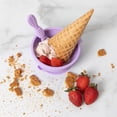 thumbnail image 3 of Baby Silicone First Feeding Set w/ Bowl  Lid & Spoon for Ages 4 months+ (Lavender), 3 of 7