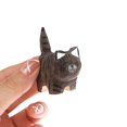 thumbnail image 2 of Adorno de gato tallado en madera hecho a mano, innovador y práctico, con dibujos de animales pequeños y bonitos para decoración de escritorio, 2 of 5