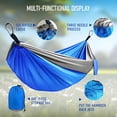 thumbnail image 4 of Hamac Portable, Hamac de Camping Léger avec Clips en Acier Inoxydable et Sangles d'Arbre - Hamac de Voyage Compact pour la Randonnée, le Randonnée et le Jardin (Bleu), 4 of 6