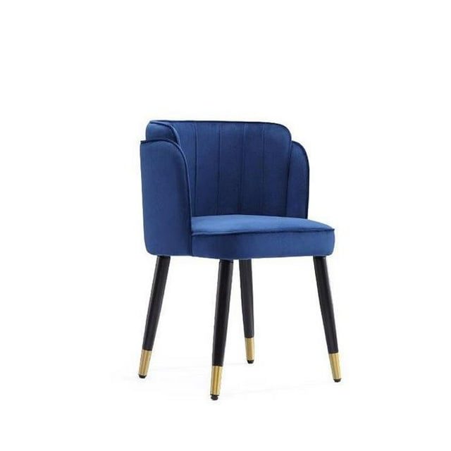 Manhattan Comfort Zephyr Velvet Dining Chair, Royal Blue (Set of 1)