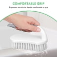 thumbnail image 3 of Tile and grout brush, stiff bristled cleaner for removing stubborn stains from shower walls, bathtub surfaces, kitchen backsplashes, and textured floors, 2 brush pack, White, 3 of 6