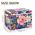 thumbnail image 5 of Yayeee Collapsible Cube Storage Bin with Lid Fabric Closet Decorative Basket with Handles, Vibrant Pink Floral Pattern, 5 of 7
