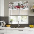 thumbnail image 4 of Grey Christmas Curtain Valances for Windows, Kitchen Valance Window Treatments Panel 2 Pack, Xmas Snowman Truck Snowflake Tree Balls Rod Pocket Short Curtains for Bathroom Bedroom 42 x 18 Inch, 4 of 8