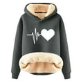 thumbnail image 1 of Wyzesi Chandails en Molleton pour Femmes Col Rond avec Boutons Cardigan d'Hiver Rembourré en Velours Chaud Sweat à Capuche Sherbet Veste Chandails en Molleton pour Femmes Mode Automne Chandails en Molleton Overd Coton, 1 of 3