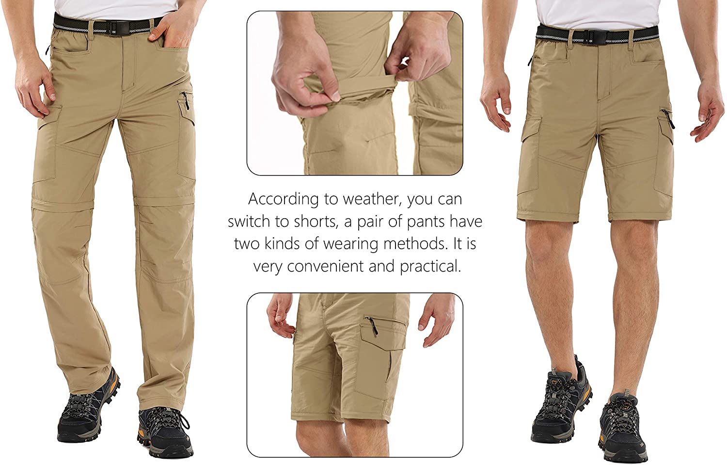 Men's Hiking Pants Boy Scout Zip Off 