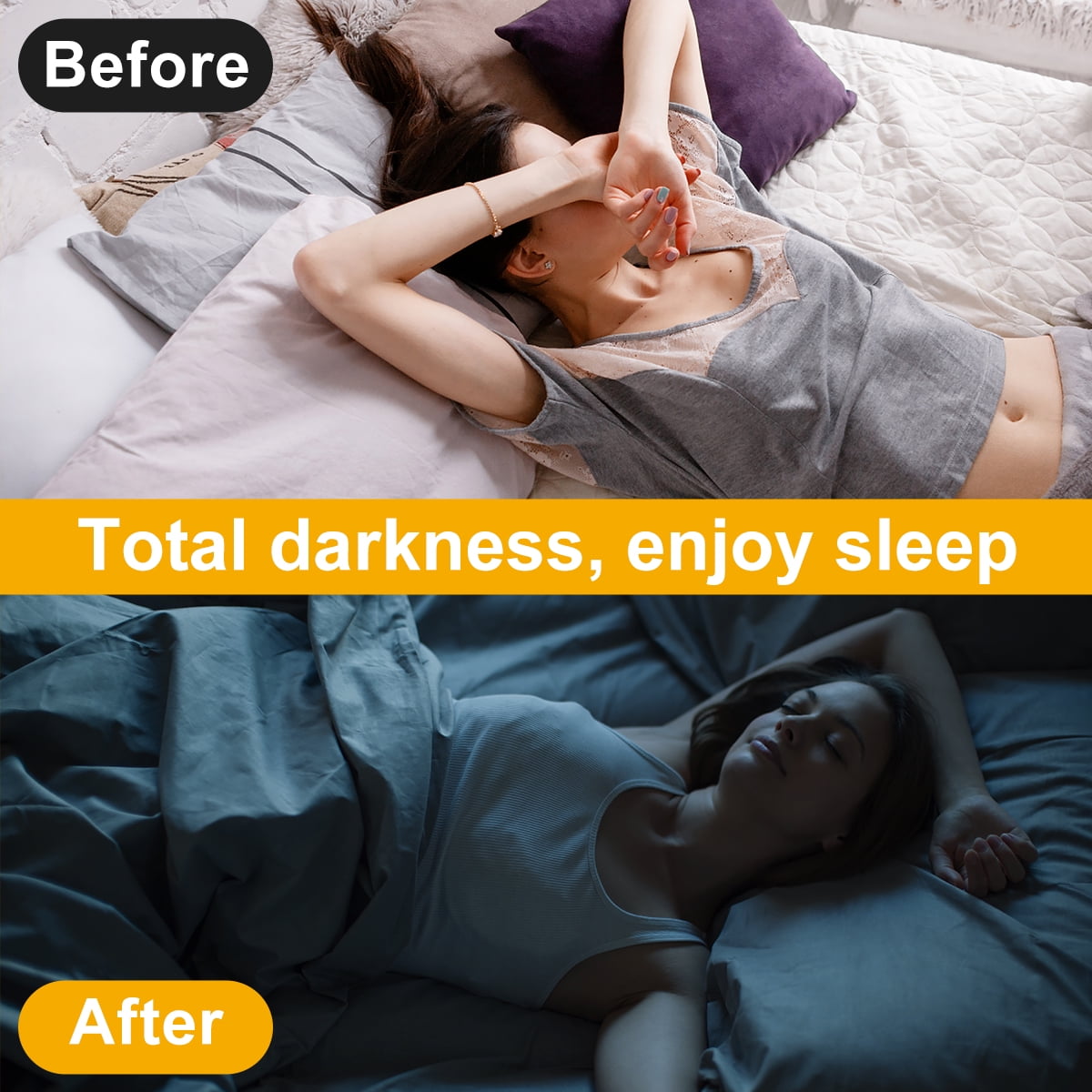 FUYGRCJ 2PCS 59" x 39" Blackout Window Curtain Shades, Travel Blackout Curtains Set, Blackout Window Covers, Temporary Blackout Blinds for for Bedroom Living Room