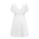 thumbnail image 5 of Txlixc Vestido de Punto de Verano para Mujer, Adultos de Cintura Alta con Cuello en V Manga Corta Flutter de una Sola Pieza Txlixc Estilo de ocio, 5 of 6