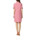 thumbnail image 3 of INSPIRE CHIC Women's Collared Short Sleeve Safari Pocket Belt Button up Shirt Dress, 3 of 6