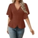 thumbnail image 1 of Casual Tops V-Cuello Manga Corta Suéter Camisa Moda Tee para las Mujeres Elegante Blusa de Verano, 1 of 5