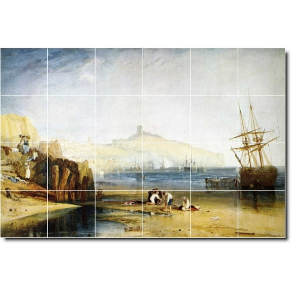 Ceramic Tile Mural-Joseph Turner Waterfront Painting 301. 72" w x 48" h using (24) 12 x 12 ceramic tiles