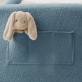 thumbnail image 4 of DRNANLIT Twin Size Boucle Upholstered Platform Bed with Cute Rabbit Ear Shaped Headboard, Safety Guardrail & Side Storage Pocket, 4 of 9