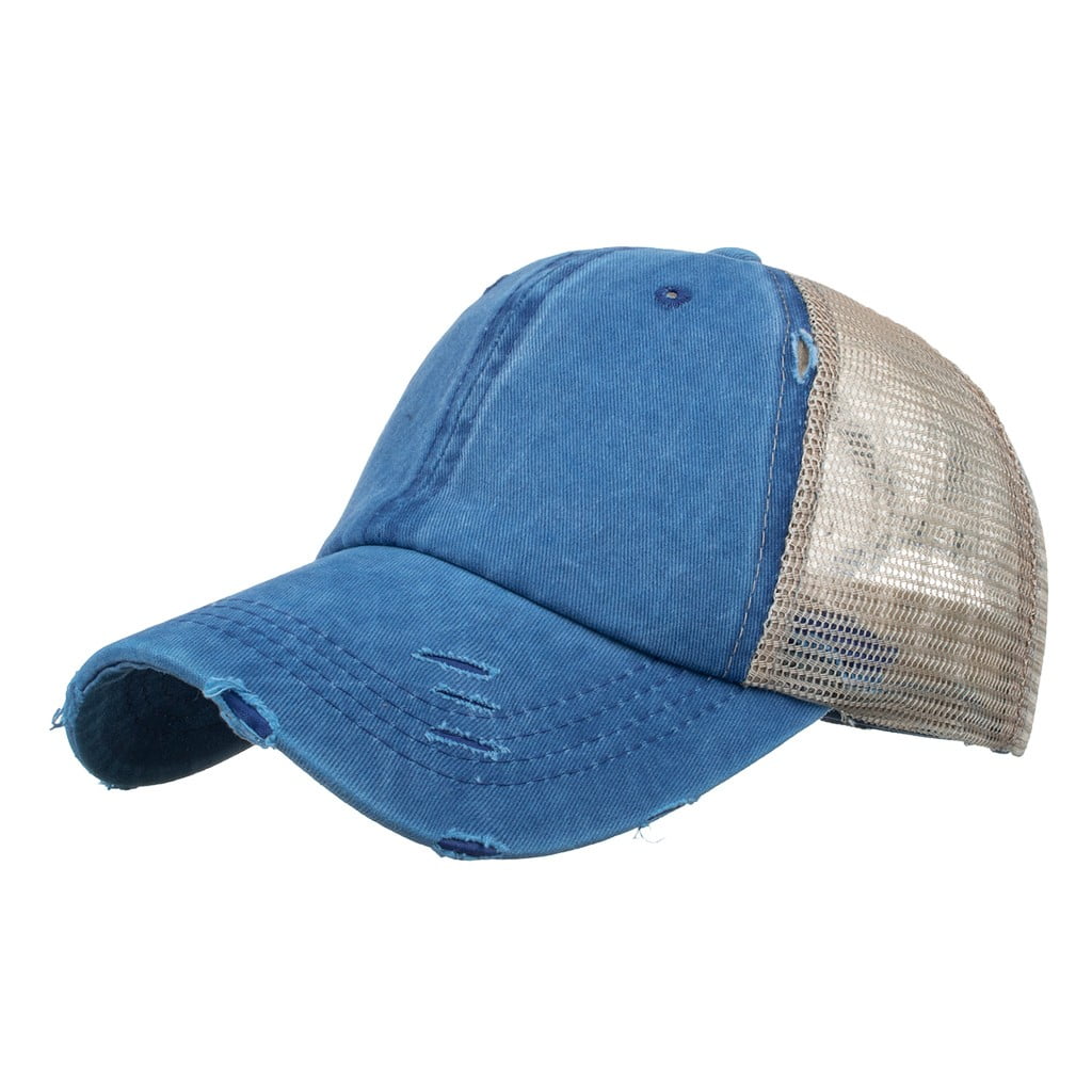 Baseball Caps, Adjustable Hat for Men Women, Denim Cotton, 2 Pack 2 Pack Vintage Washed Denim Distressed Hats Adjustable  main image 4
