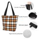 thumbnail image 4 of Fotbe Orange Plaid Bolsa de Playa con Estampado, Bolsa de Hombro, Bolsa de Mano Espaciosa, Bolsa de Viaje Ligera, Bolsa de Compras Versátil, 4 of 6