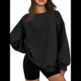 thumbnail image 1 of Sudadera con Capucha de Gran Tamaño para Mujer, Suéteres de Larga con Cuello Redondo de , Conjuntos Cómodos de Moda de Otoño. Negro XXL, 1 of 9