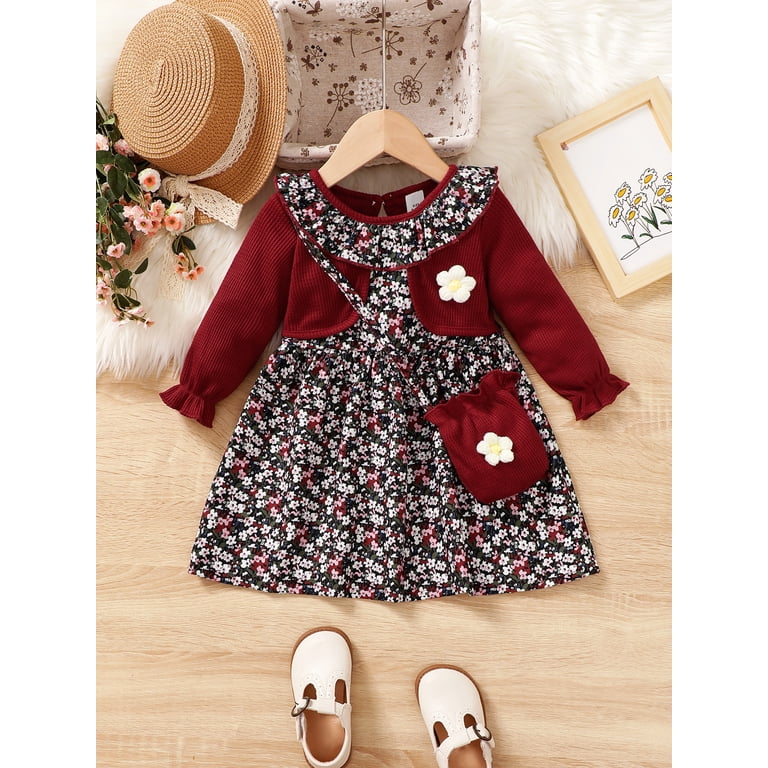 12 month long sleeve dress Hudson Baby Cotton Dresses Winterland 9-12 Months