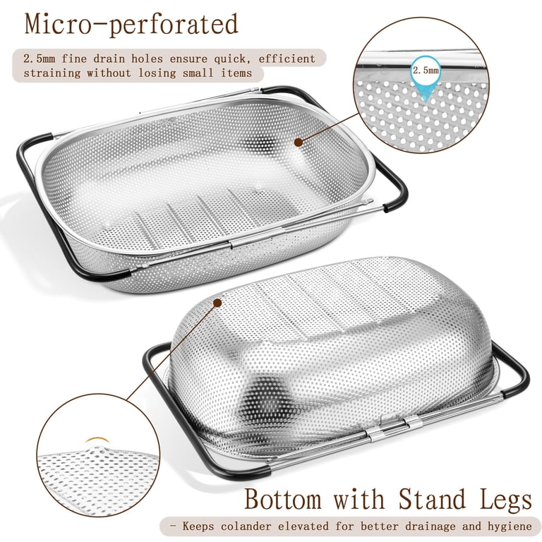 Vesteel 6-Quart Over-Sink Colander with Cheese Grater photo 7