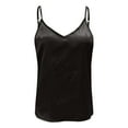 thumbnail image 4 of Youmylove Tank Tops for Women Silk Satin Tank Tops 2025 V Neck Adjustable Spaghetti Strap Sleeveless Camisole Summer Basic Blouse Trendy Vacation Clothes, 4 of 5