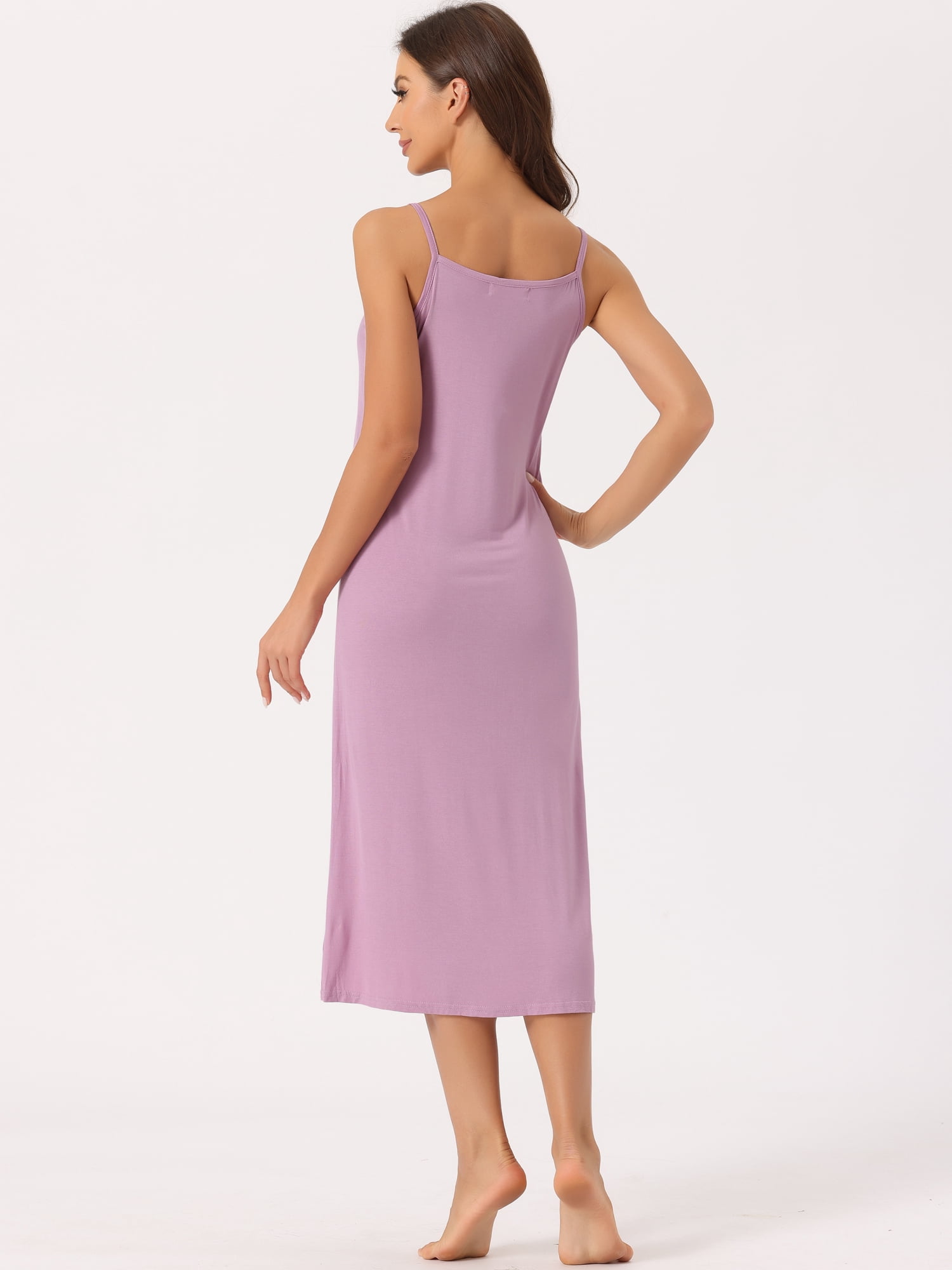DARING DIVA Women's Spaghetti Strap Full Slip Midi Under Dress L Pink