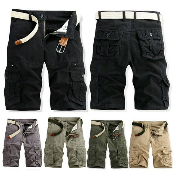 cllios Cargo Shorts for Men Big and Tall Multi Pockets Cotton Twill Work Shorts Outdoor Hiking Shorts Loose Workwear Cargo Shorts