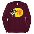 thumbnail image 2 of Women Want Me Fish Fear Me Fishing Mens Long Sleeve Shirt, Maroon, Small, 2 of 3