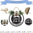 thumbnail image 2 of Eveokoki I Love My Dad Wooden Front Door Sign Rustic Round Wreath Wall Hanger Porch Decor Spring and Summer Farmhouse Decoration Housewarming Gift 12 Inches, 2 of 5