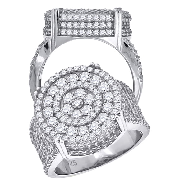 925 Sterling Silver Mens Cubic-Zirconia Round Head Fashion Ring Size 6