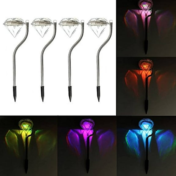 LINLIN Solar Powered Diamond Light,Outdoor Solar Garden Stake Lights Yard Decorations for Pathway Driveway and Garden