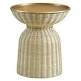 thumbnail image 5 of Lazaro Round Rattan Side Table in Burnished Brass Natural, 5 of 8