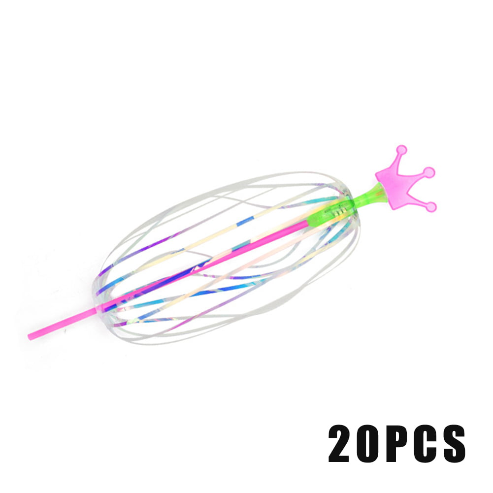 LED Flash Magic Toy Wand Stick Bubble Flower Ball Color Vary Rainbow Twirler 