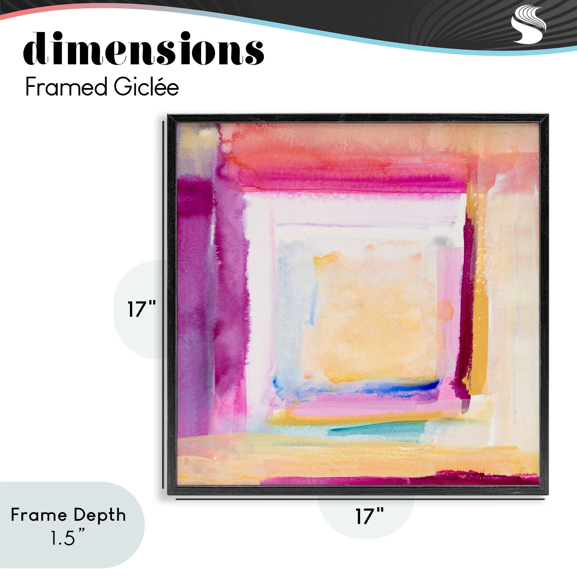 Stupell Industries Vibrant Layers New Day Black Framed Giclee Art, design by Lanie Loreth