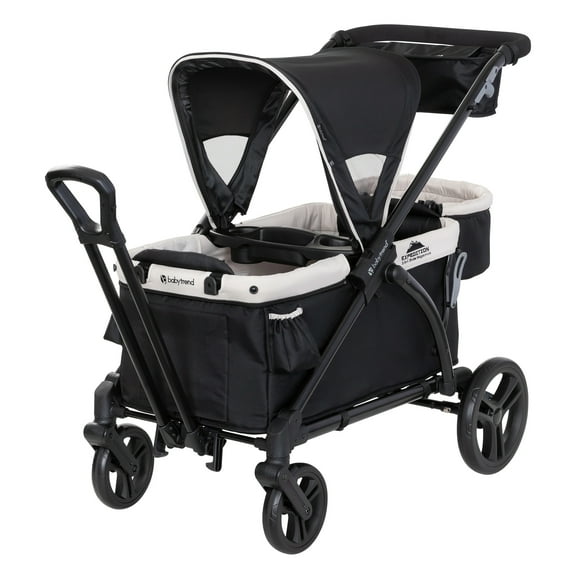 Baby Trend Expedition 2-in-1 Stroller Wagon PLUS w/Canopy Basket, Modern Khaki
